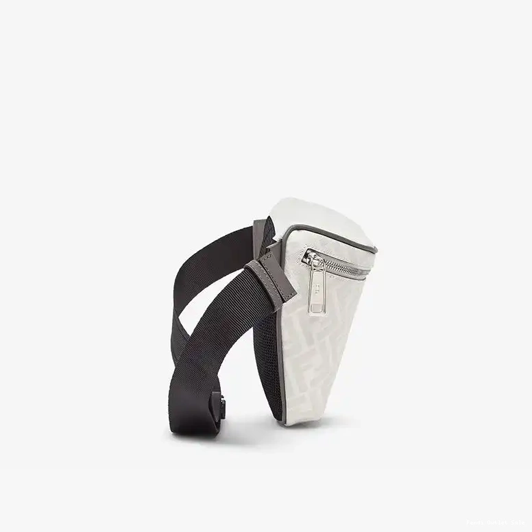 Cheap White Bag In Fendi Red FF Belt Fabric Motif 0609